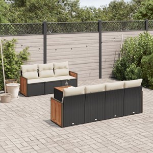 Maison exclusive - salon de jardin 8 pcs avec coussins noir résine tressée