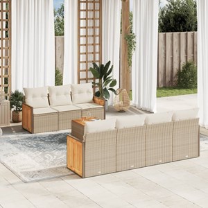 Maison exclusive - salon de jardin avec coussins 8 pcs beige résine tressée