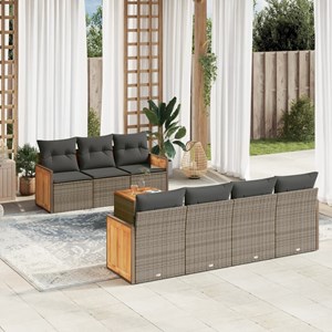Maison exclusive - salon de jardin 8 pcs avec coussins gris résine tressée