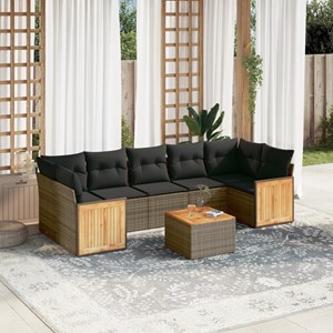 Maison exclusive - salon de jardin 8 pcs avec coussins gris résine tressée