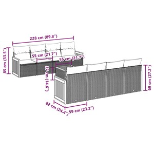 Maison exclusive - salon de jardin 9 pcs avec coussins noir résine tressée