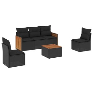 Maison exclusive - salon de jardin 6 pcs avec coussins noir résine tressée