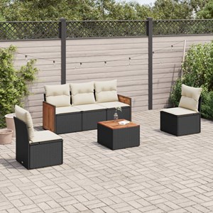 Maison exclusive - salon de jardin 6 pcs avec coussins noir résine tressée