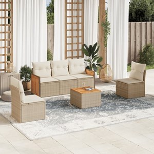 Maison exclusive - salon de jardin avec coussins 6 pcs beige résine tressée