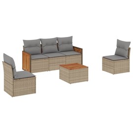 Maison exclusive - salon de jardin avec coussins 6 pcs beige résine tressée