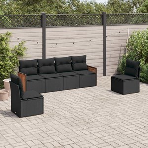 Maison exclusive - salon de jardin 6 pcs avec coussins noir résine tressée