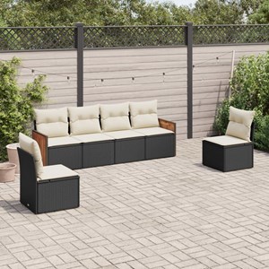 Maison exclusive - salon de jardin 6 pcs avec coussins noir résine tressée