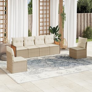 Maison exclusive - salon de jardin avec coussins 6 pcs beige résine tressée