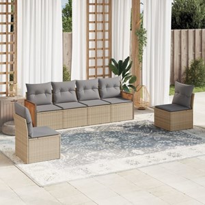 Maison exclusive - salon de jardin avec coussins 6 pcs beige résine tressée