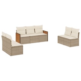 Maison exclusive - salon de jardin avec coussins 7 pcs beige résine tressée