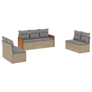 Maison exclusive - salon de jardin avec coussins 7 pcs beige résine tressée