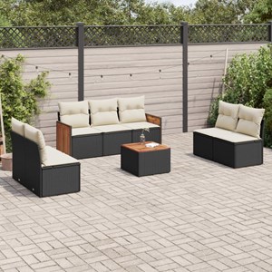Maison exclusive - salon de jardin 8 pcs avec coussins noir résine tressée