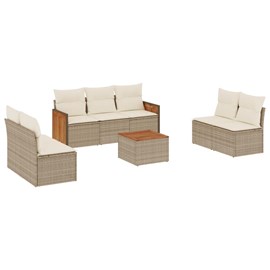 Maison exclusive - salon de jardin avec coussins 8 pcs beige résine tressée
