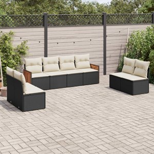 Maison exclusive - salon de jardin 8 pcs avec coussins noir résine tressée