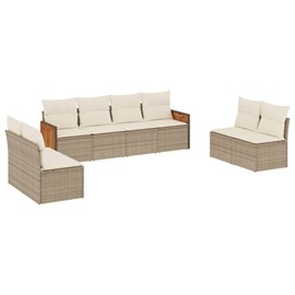 Maison exclusive - salon de jardin avec coussins 8 pcs beige résine tressée