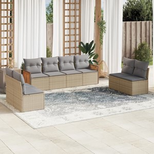 Maison exclusive - salon de jardin avec coussins 8 pcs beige résine tressée
