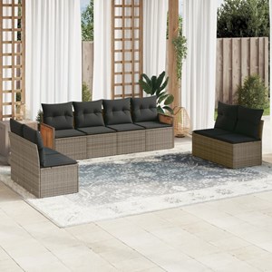 Maison exclusive - salon de jardin 8 pcs avec coussins gris résine tressée