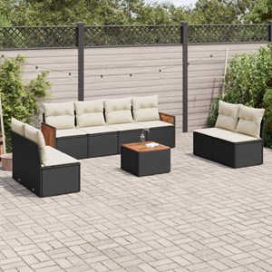 Maison exclusive - salon de jardin 9 pcs avec coussins noir résine tressée