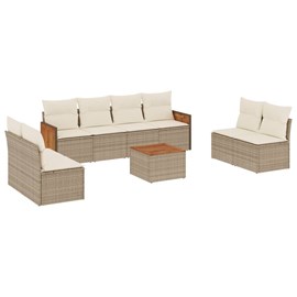 Maison exclusive - salon de jardin avec coussins 9 pcs beige résine tressée