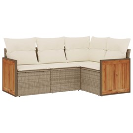 Maison exclusive - salon de jardin avec coussins 4 pcs beige résine tressée