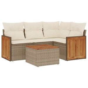 Maison exclusive - salon de jardin avec coussins 5 pcs beige résine tressée