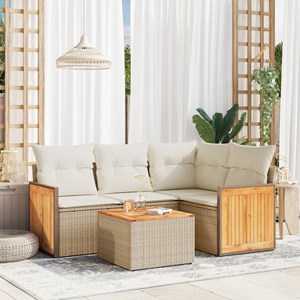Maison exclusive - salon de jardin avec coussins 5 pcs beige résine tressée