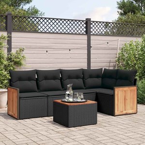 Maison exclusive - salon de jardin 6 pcs avec coussins noir résine tressée