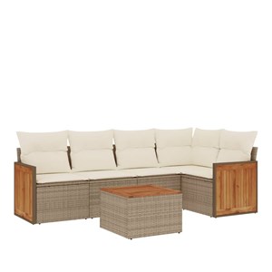 Maison exclusive - salon de jardin avec coussins 6 pcs beige résine tressée