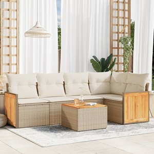 Maison exclusive - salon de jardin avec coussins 6 pcs beige résine tressée