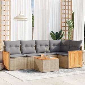 Maison exclusive - salon de jardin avec coussins 6 pcs beige résine tressée