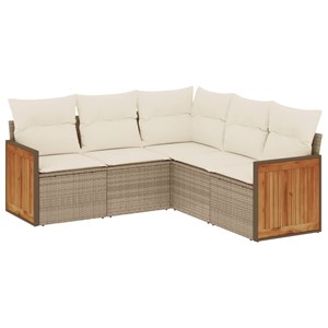Maison exclusive - salon de jardin avec coussins 5 pcs beige résine tressée
