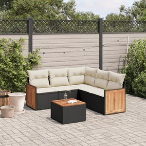 Maison exclusive - salon de jardin 6 pcs avec coussins noir résine tressée