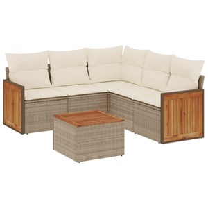 Maison exclusive - salon de jardin avec coussins 6 pcs beige résine tressée