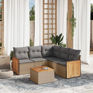 Maison exclusive - salon de jardin avec coussins 6 pcs beige résine tressée