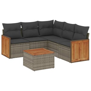 Maison exclusive - salon de jardin 6 pcs avec coussins gris résine tressée