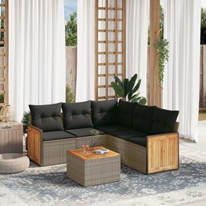 Maison exclusive - salon de jardin 6 pcs avec coussins gris résine tressée