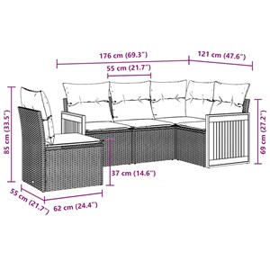 Maison exclusive - salon de jardin 5 pcs avec coussins noir résine tressée