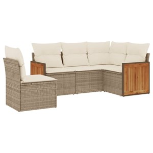 Maison exclusive - salon de jardin avec coussins 5 pcs beige résine tressée