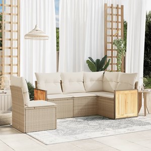 Maison exclusive - salon de jardin avec coussins 5 pcs beige résine tressée