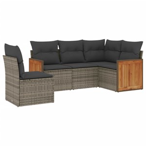 Maison exclusive - salon de jardin 5 pcs avec coussins gris résine tressée