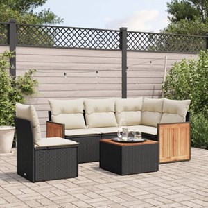 Maison exclusive - salon de jardin 6 pcs avec coussins noir résine tressée