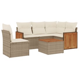Maison exclusive - salon de jardin avec coussins 6 pcs beige résine tressée