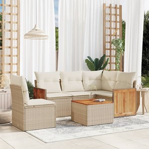 Maison exclusive - salon de jardin avec coussins 6 pcs beige résine tressée