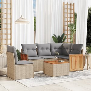 Maison exclusive - salon de jardin avec coussins 6 pcs beige résine tressée