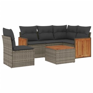 Maison exclusive - salon de jardin 6 pcs avec coussins gris résine tressée