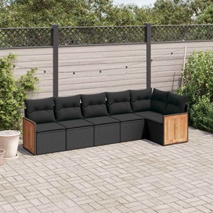 Maison exclusive - salon de jardin 6 pcs avec coussins noir résine tressée
