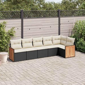 Maison exclusive - salon de jardin 6 pcs avec coussins noir résine tressée