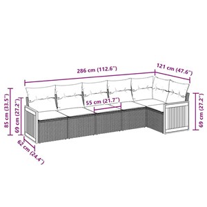 Maison exclusive - salon de jardin 6 pcs avec coussins noir résine tressée