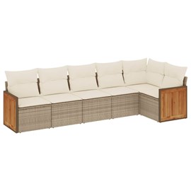 Maison exclusive - salon de jardin avec coussins 6 pcs beige résine tressée