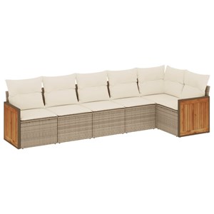 Maison exclusive - salon de jardin avec coussins 6 pcs beige résine tressée